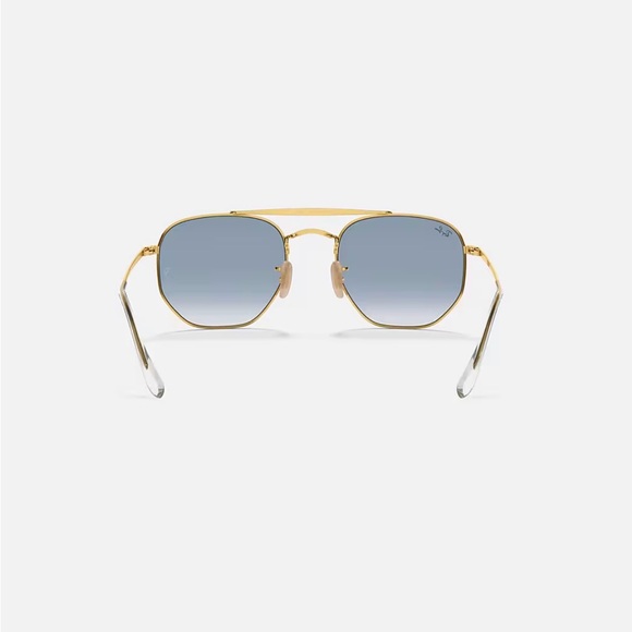 Ray-Ban Marshal Gold Frame Sunglasses with Light Blue Gradient Lenses